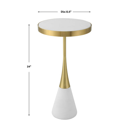 Modern European furniture - Brushed Brass Framed Accent Table - www.oroa.com