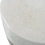 Modern European furniture - White Crackle Ceramic Garden Stool - www.oroa.com