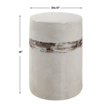 Modern European furniture - White Crackle Ceramic Garden Stool - www.oroa.com