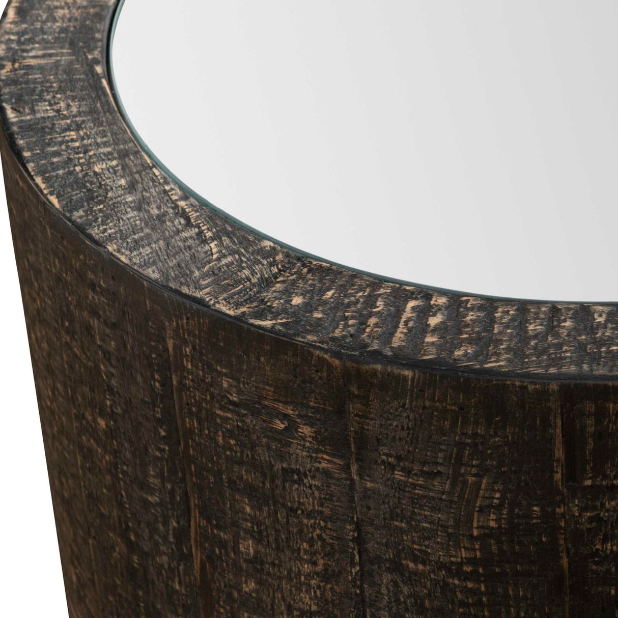 Modern European furniture - Rustic Dark Cylindrical Accent Table - www.oroa.com