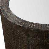 Modern European furniture - Rustic Dark Cylindrical Accent Table - www.oroa.com