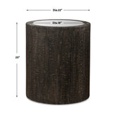 Modern European furniture - Rustic Dark Cylindrical Accent Table - www.oroa.com