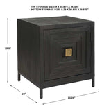 Modern European furniture - Black Wooden 1-Door Accent Cabinet - www.oroa.com