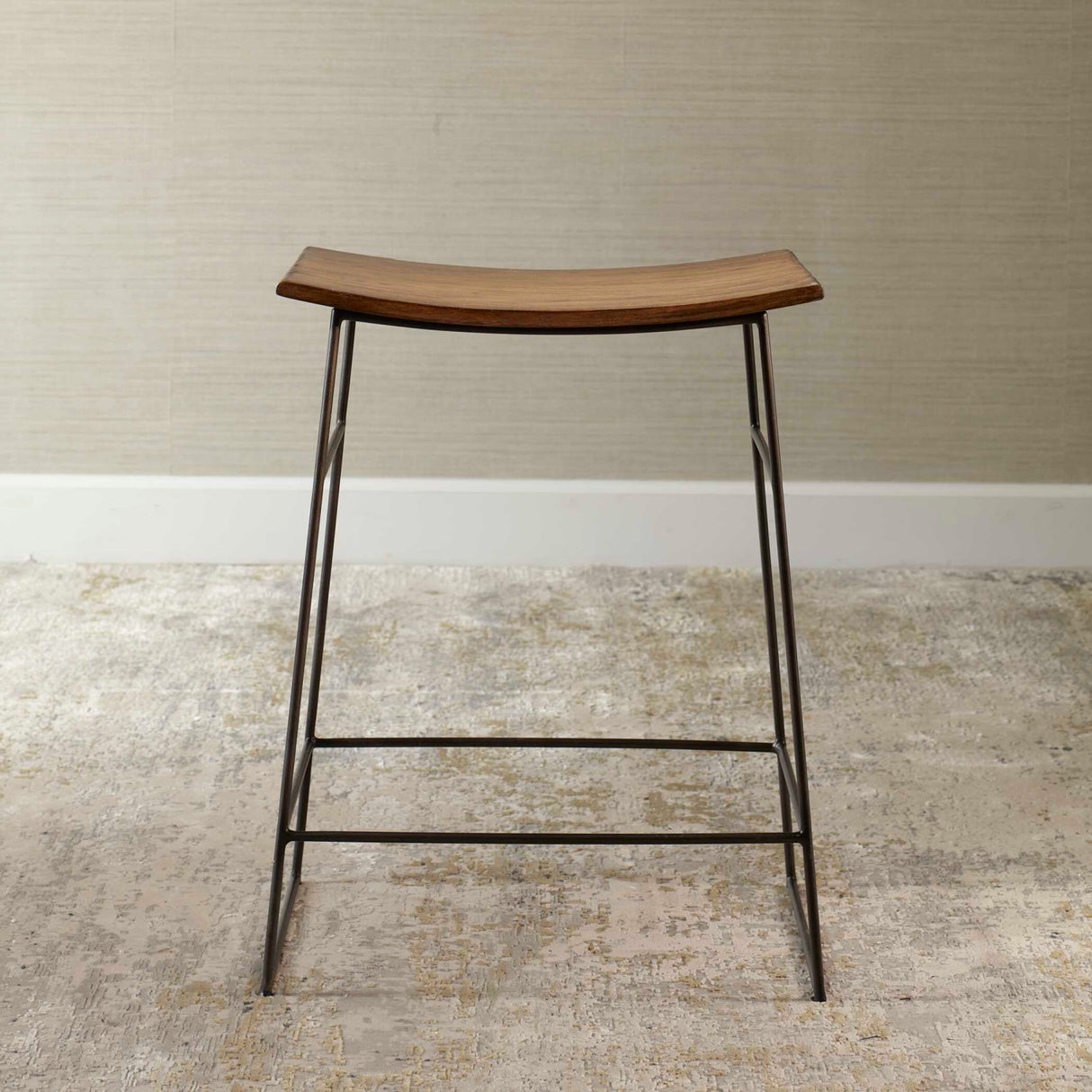   Solid Mango Scooped Counter Stool | Oroa.com