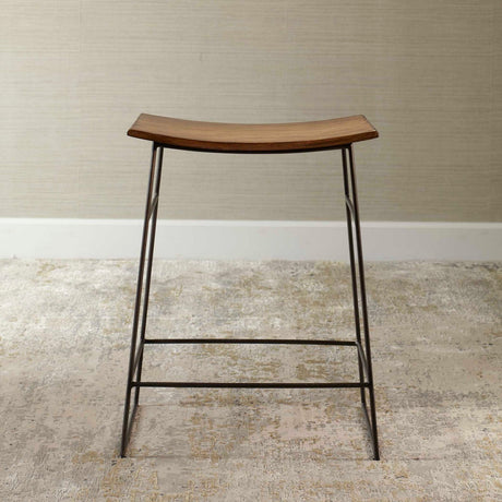 Modern European furniture - Solid Mango Scooped Counter Stool - www.oroa.com