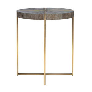   Round Acacia Veneer Accent Table | Oroa.com