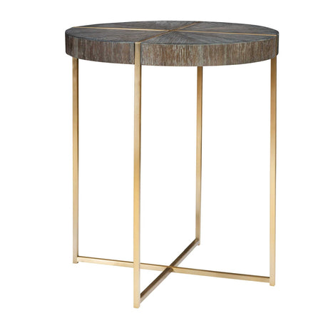 Round Acacia Veneer Accent Table | Uttermost Taja