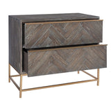 Modern European furniture - Oak Herringbone 2-Drawer Chest  - www.oroa.com
