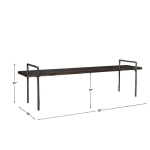   Gray Acacia Wood Bench | Oroa.com