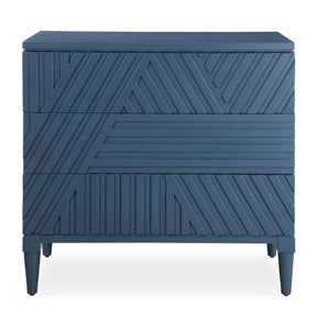 Modern European furniture - Geometric Carved 3-Drawer Chest - www.oroa.com