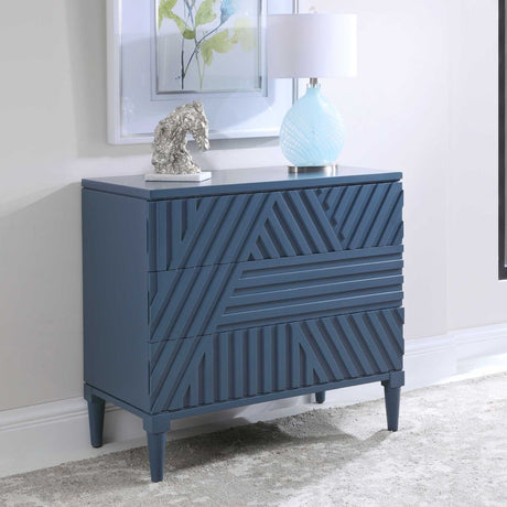 Geometric Carved 3-Drawer Chest | Uttermost Colby