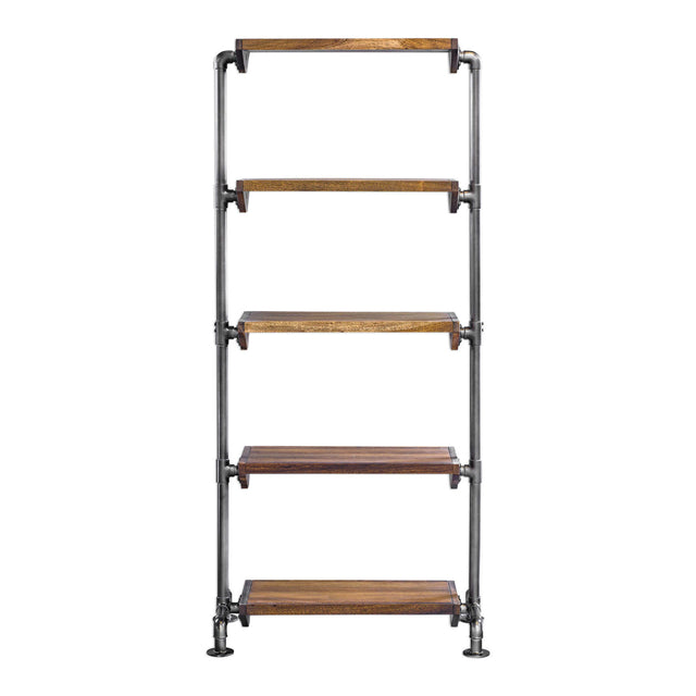 Modern European furniture - Acacia Wood 5-Shelf Bookcase - www.oroa.com