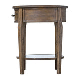 Modern European furniture - Wooden Round 1-Drawer Side Table - www.oroa.com
