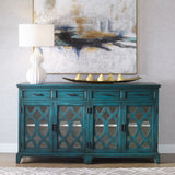 Modern European furniture - Green Wooden Cutouts Credenza - www.oroa.com