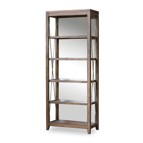 Modern European furniture - Weathered Oak Mirrored Bookshelf - www.oroa.com