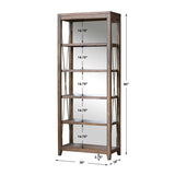 Modern European furniture - Weathered Oak Mirrored Bookshelf - www.oroa.com