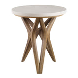 Modern European furniture - White Limestone Round Side Table - www.oroa.com