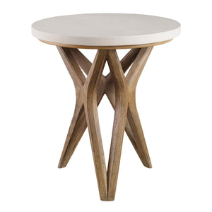   White Limestone Round Side Table | Oroa.com