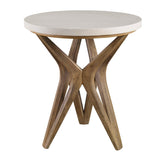 Modern European furniture - White Limestone Round Side Table - www.oroa.com