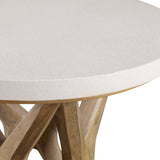 Modern European furniture - White Limestone Round Side Table - www.oroa.com