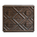 Modern European furniture - Geometric Carved 4-Drawer Chest - www.oroa.com