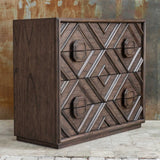 Modern European furniture - Geometric Carved 4-Drawer Chest - www.oroa.com