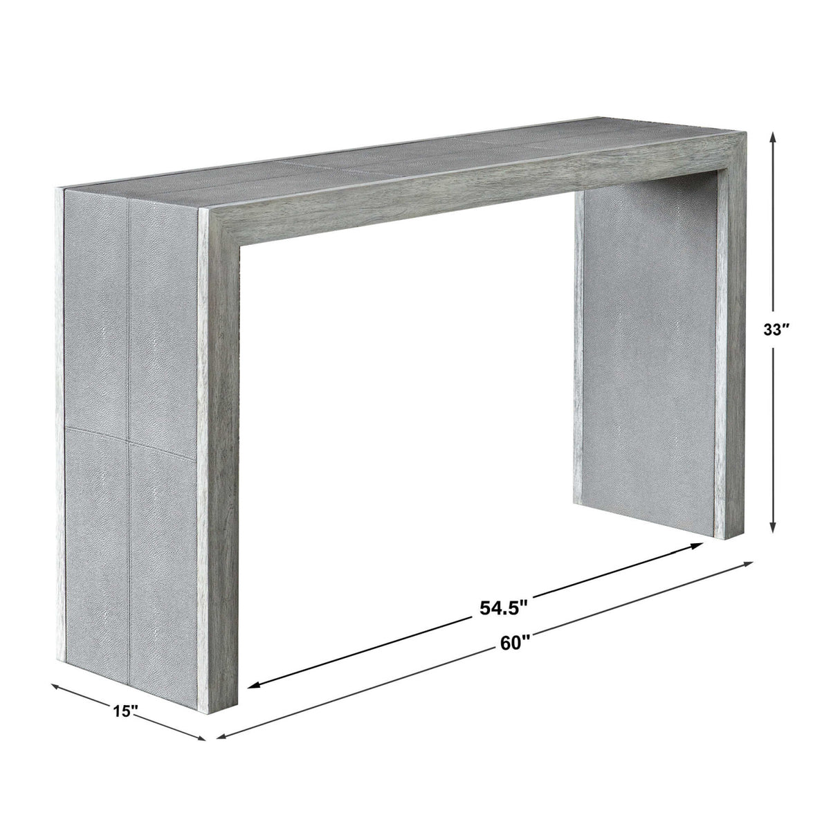 Modern European furniture - Gray Shagreen Look Console Table - www.oroa.com