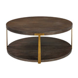 Modern European furniture - Brown Oak Round Coffee Table - www.oroa.com