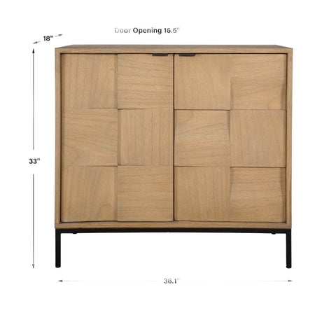 Modern European furniture - Geometric Patterned 2-Door Cabinet - www.oroa.com