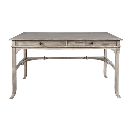 Modern European furniture - Aged White 2-Drawer Writing Desk - www.oroa.com