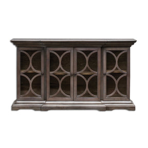 Open-Carved 4-Door Wooden Cabinet by Uttermost Belino