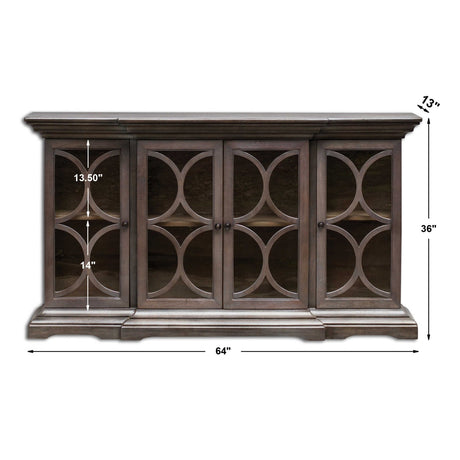 Modern European furniture - Open-Carved 4-Door Wooden Cabinet - www.oroa.com