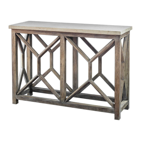 Natural White Limestone Console Table | Uttermost Catali