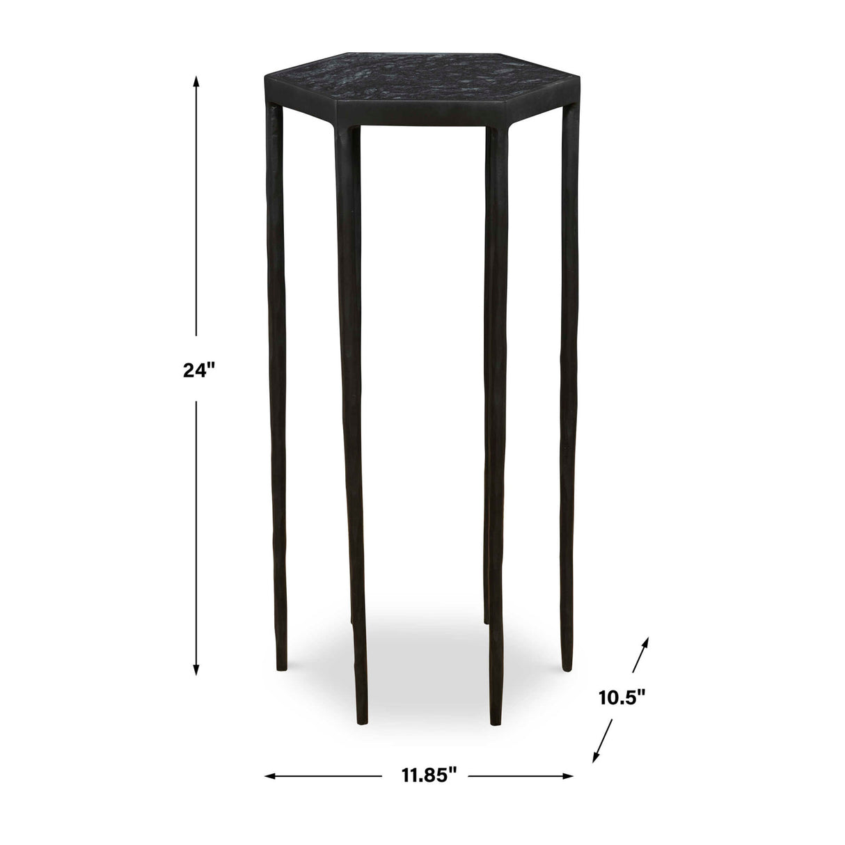 Modern European furniture - Black Hexagonal Accent Table - www.oroa.com