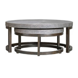 Modern European furniture - Taupe Burlap Nesting Coffee Tables (2) Table - www.oroa.com