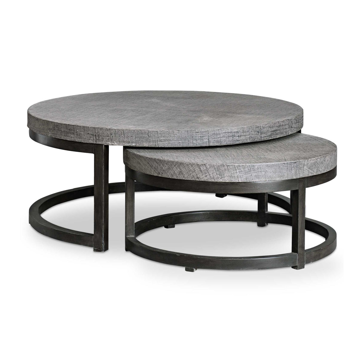 Modern European furniture - Taupe Burlap Nesting Coffee Tables (2) Table - www.oroa.com