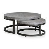 Modern European furniture - Taupe Burlap Nesting Coffee Tables (2) Table - www.oroa.com