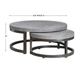 Modern European furniture - Taupe Burlap Nesting Coffee Tables (2) Table - www.oroa.com