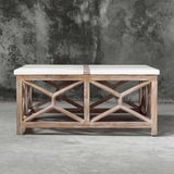 Modern European furniture - Natural Limestone Square Coffee Table - www.oroa.com