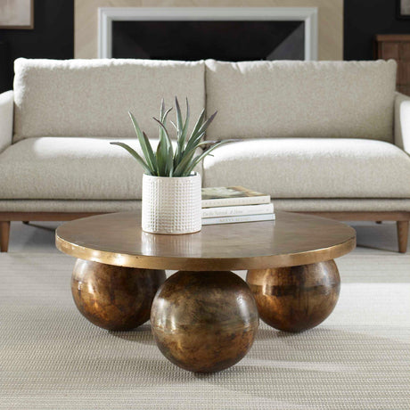 Sphere Base Aluminum Coffee Table | Uttermost Triplet