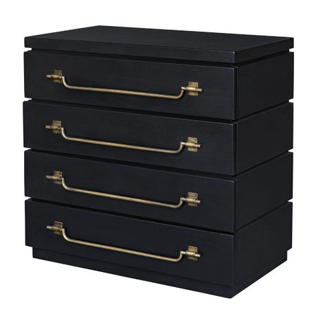 Modern European furniture - Black Mahogany 4-Drawer Accent Chest - www.oroa.com