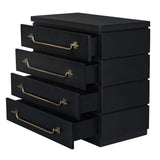 Modern European furniture - Black Mahogany 4-Drawer Accent Chest - www.oroa.com