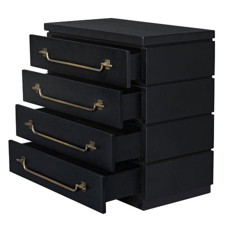 Modern European furniture - Black Mahogany 4-Drawer Accent Chest - www.oroa.com