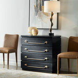 Modern European furniture - Black Mahogany 4-Drawer Accent Chest - www.oroa.com