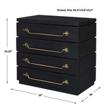 Modern European furniture - Black Mahogany 4-Drawer Accent Chest - www.oroa.com