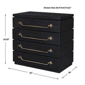   Black Mahogany 4-Drawer Accent Chest | Oroa.com