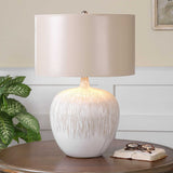 Distressed White Ceramic Table Lamp | Uttermost Georgios