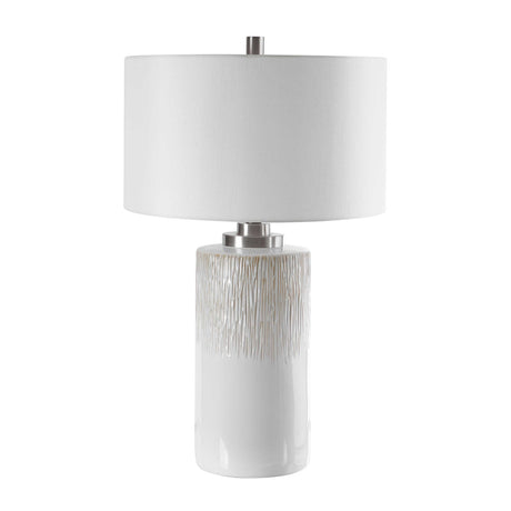 Beige Dripped Ceramic Table Lamp | Uttermost Georgios