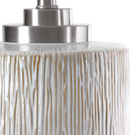 Beige Dripped Ceramic Table Lamp | Uttermost Georgios
