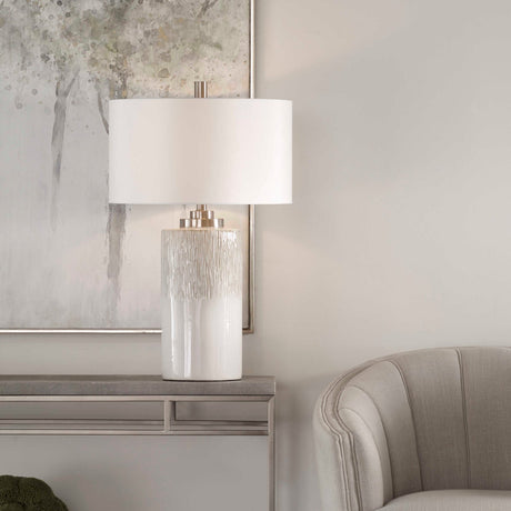 Beige Dripped Ceramic Table Lamp | Uttermost Georgios